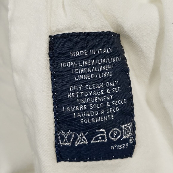 Polo Ralph Lauren Linen Pants Mens 36 White Flat Front Made in Italy 32" Inseam - Picture 12 of 12